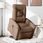 vidaXL Fauteuil inclinable de massage électrique Marron Tissu