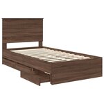 vidaXL Cadre de lit Chêne brun 100 x 200 cm Bois Ingénierie
