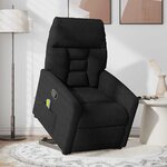 vidaXL Fauteuil inclinable de massage noir tissu microfibre