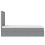 vidaXL Cadre de lit ottoman avec matelas gris clair 80x200 cm tissu