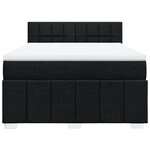 vidaXL Sommier à lattes de lit avec matelas Noir 160x200 cm Tissu