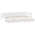 vidaXL Lit de jour et tiroirs sans matelas blanc 90x190 cm bois massif