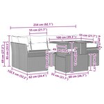 vidaXL Ensemble de canapé de jardin 7 Pièces Noir Poly rotin