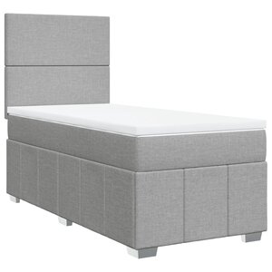vidaXL Sommier à lattes de lit avec matelas gris clair 80x200 cm tissu