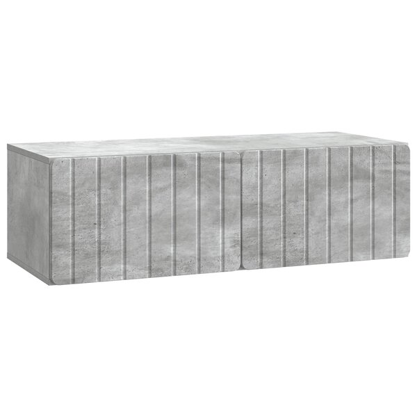 vidaXL Meuble TV mural Gris béton 98 x 41 x 30 cm Bois d'ingénierie