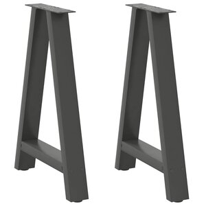 vidaXL Pieds de table à manger en forme de A 2 pièces Anthracite 60 x (72-73) cm Acier