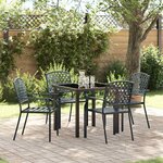 vidaXL Ensemble de salle à manger pour jardin 5 Pièces Anthracite Acier
