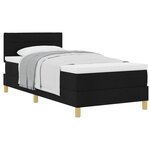vidaXL Lit à ressorts avec coussin Noir 80 x 200 cm tissu