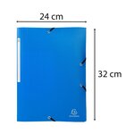 Chemise À Élastiques 3 Rabats Pp Opak - A4 - Bleu Clair - X 50 - Exacompta