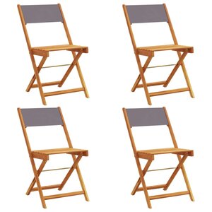 vidaXL Chaises de jardin pliantes lot de 4 tissu et bois massif