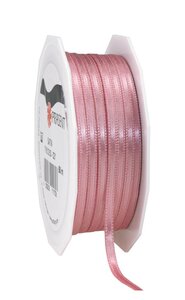Satin double face 50-m-rouleau 3 mm rose