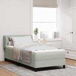 Lit à ressort vidaXL avec matelas Gris clair 90x190 cm Velours
