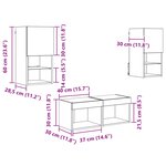 vidaXL Meubles TV muraux 4 Pièces Chêne noir 30 5 x 30 x 60 cm