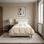 vidaXL Duvet complet toute l'année Crème 135 x 220 cm Microfibre