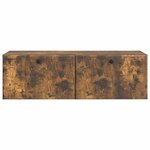 vidaXL Meuble TV mural 98 x 41 x 30 cm Chêne fumé Bois d'ingénierie