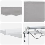 Auvent Rétractable Automatique vidaXL avec LED Gris Clair 400x350 cm