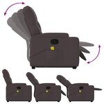 vidaXL Fauteuil inclinable de massage Marron foncé Tissu