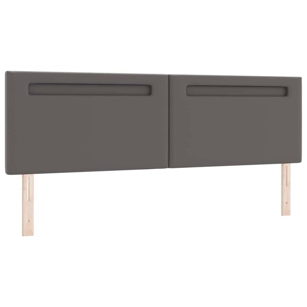 vidaXL Tête de lit LED Gris 180 cm Cuir synthétique