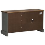 vidaXL Meuble TV HALDEN porte coulissante gris 110x40x60cm bois massif