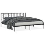 vidaXL Cadre de lit métal sans matelas avec tête de lit noir 193x203cm