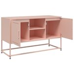 vidaXL Meuble TV rose 100 5x39x60 5 cm acier