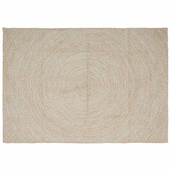 vidaXL Tapis de surface Naturel et Blanc 160 x 230 cm Jute