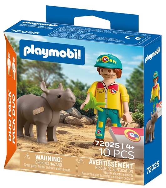 72025 Duo Soigneur et rhinocéros