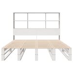 vidaXL Lit bibliothèque sans matelas blanc 140x190 cm bois massif