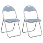 vidaXL Chaise pliante 2 Pièces Gris 48 x 43 5 x 81 cm Simili cuir