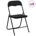 vidaXL Chaise pliante 8 Pièces Noir 48 x 44 x 78 cm Velours