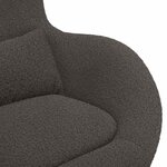 vidaXL Fauteuil œuf Gris foncé Tissu ressemblant à de la laine bouclée