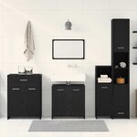 vidaXL Ensemble de meubles de salle de bain 4 Pièces Chêne noir