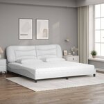vidaXL Lit avec matelas Hvar blanc 200x200 cm similicuir