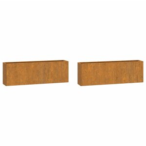 vidaXL Jardinières murales 2 Pièces Rouillé Acier corten 53x10x17 cm