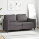vidaXL Canapé à 2 places Gris 140 cm Similicuir