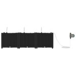 Bacs de jardin vidaXL avec système d'irrigation 3 Pièces Noir