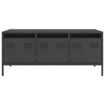 vidaXL Table basse noir 101 5x50x43 5 cm acier laminé à froid