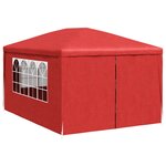 vidaXL Tente de fête 400 x 300 x 255 cm Rouge PE et acier