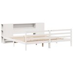 vidaXL Lit bibliothèque sans matelas blanc 200x200 cm bois pin massif