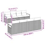 vidaXL Ensemble de Canapés de Jardin 9 pièces avec Coussins Beige Poly Rattan Acacia