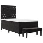 vidaXL Lit Sommier avec Matelas & Banc Noir 90x190 cm Velours