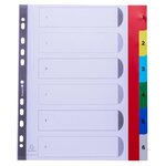 Intercalaires Imprimés Numériques Polypropylène 12/100e - 6 Positions - A4 Maxi - Assorties Vives - Exacompta