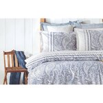 Parure de lit - housse de couette 220 x 240 + 2 taies d'oreiller 60 x 60 coton renforcé - Bleu