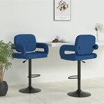 vidaXL Tabourets de bar lot de 2 bleu tissu