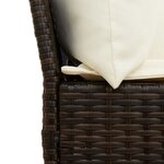 vidaXL Canapé de jardin avec coussins marron résine tressée