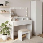 vidaXL Table de Toilette Blanc 100 x 41 x 135 cm Bois d'ingénierie