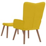 vidaXL Chaise de relaxation avec repose-pied Jaune moutarde Velours