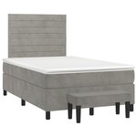 vidaXL Sommier à lattes de lit et matelas Gris clair 120x200cm Velours