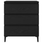 vidaXL Buffet avec tiroir Chêne noir 60 x 35 x 70 cm Bois d'ingénierie
