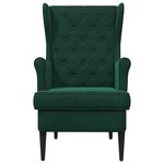 vidaXL Fauteuil Vert foncé Velours